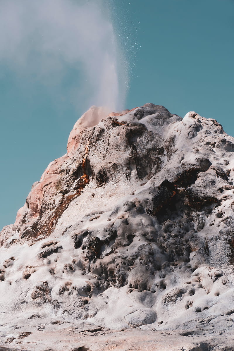 geyser, mountain, peak, spray, water, HD phone wallpaper