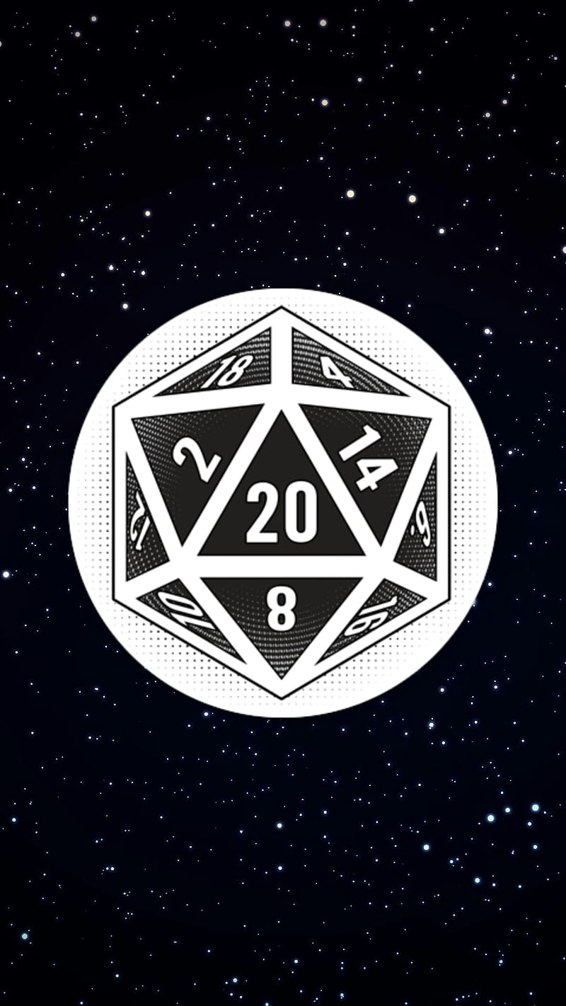 D20, click clack, dungeons and dragons, gaming, rpg, space, stars, HD phone wallpaper