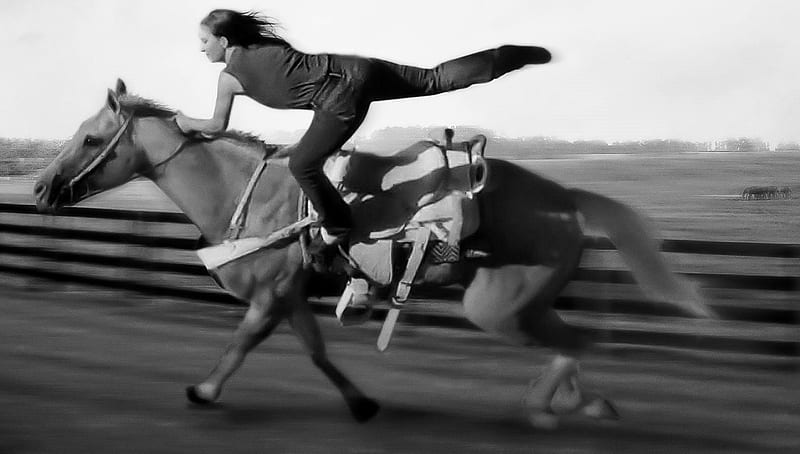Horseback riding, horse, woman, fast, HD wallpaper