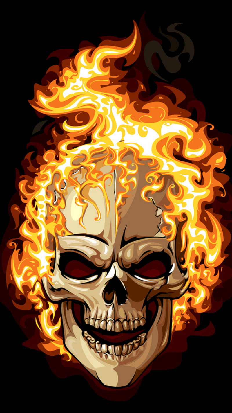 Fire Skull Skull On Fire Hd Phone Wallpaper Peakpx