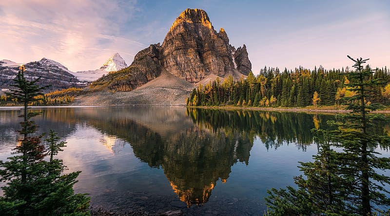 Mountain Reflected in Lake Ultra, Nature, Lakes, Mountain, Lake, Reflected, HD wallpaper