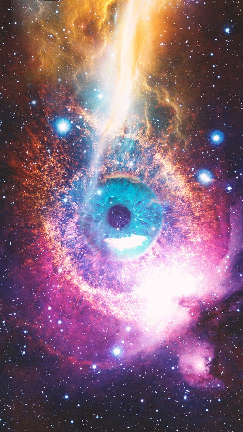Cosmic Space Eye, colours, digital, nebula, space, HD phone wallpaper