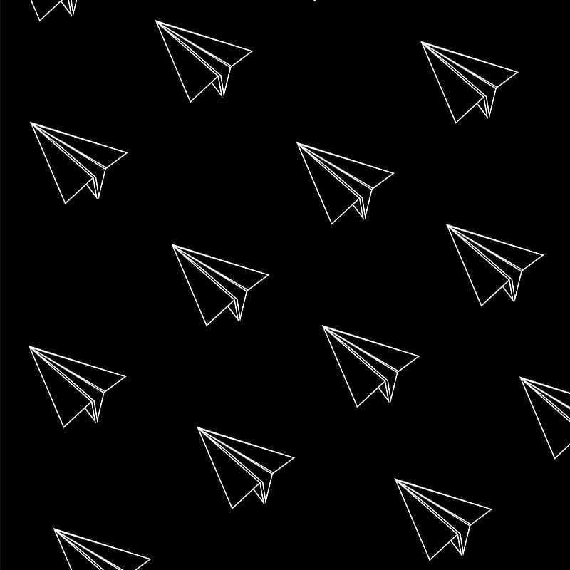 paper aeroplanes, black, plane, HD phone wallpaper