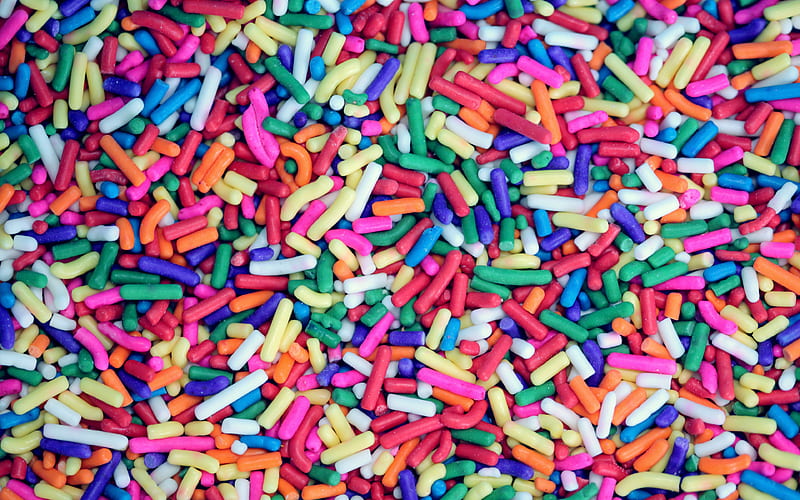 colorful candy texture, close-up, candies, sweets, candies textures, macro, colorful backgrounds, HD wallpaper