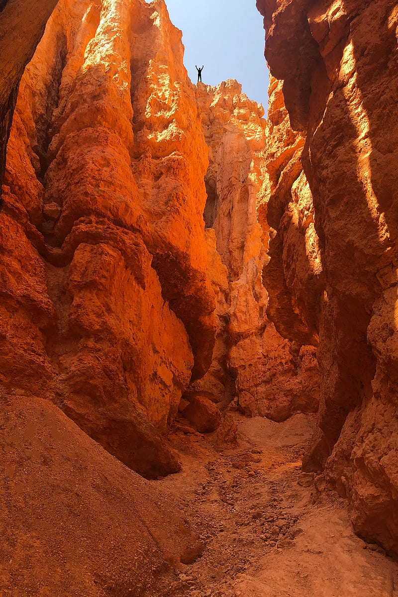 canyon, rocks, man, dom, sand, HD phone wallpaper
