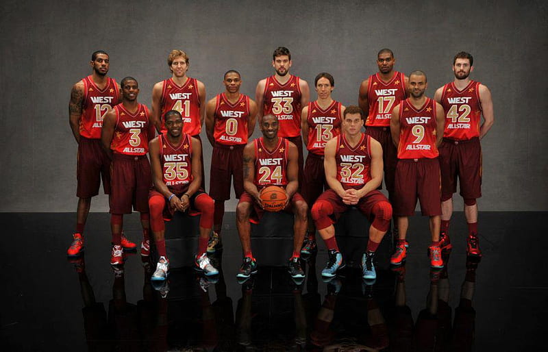 NBA West All Star Team (2012), kobe, durant, chris paul, bryant, HD wallpaper