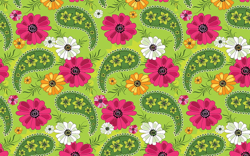 patterns, flowers, texture, HD wallpaper