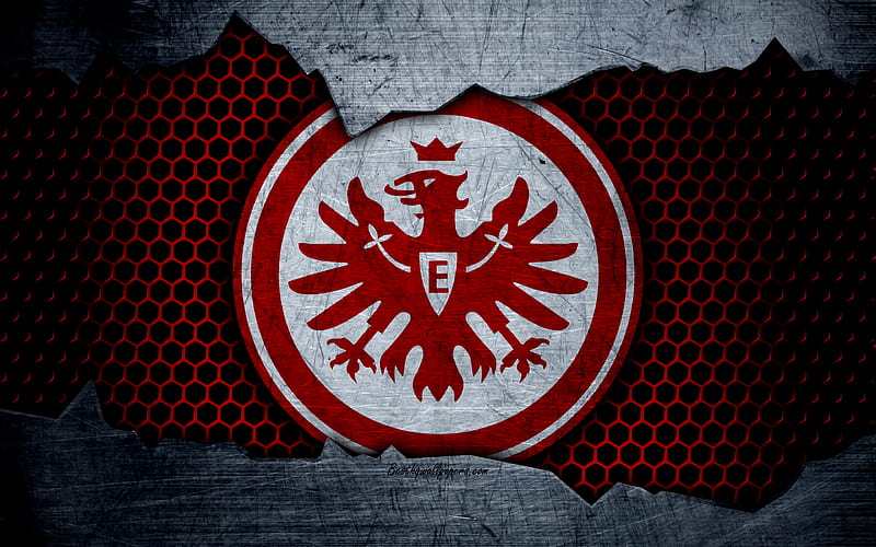 Eintracht logo, Bundesliga, metal texture, soccer, Eintracht Frankfurt, football, HD wallpaper