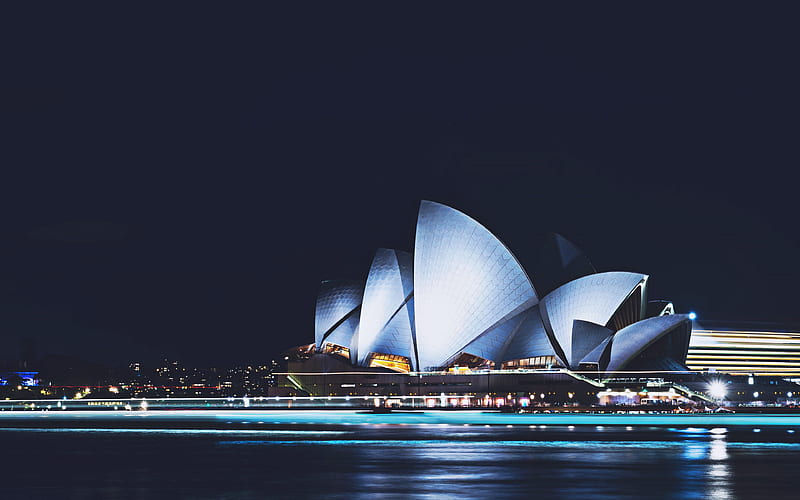 Sydney Opera nightscapes, cityscapes, Australia, australian cities, Sydney Harbour, Sydney Opera at night, HD wallpaper