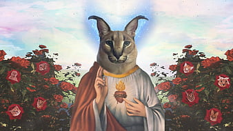 Engraçado caracal gato floppa meme porta da frente tapete de