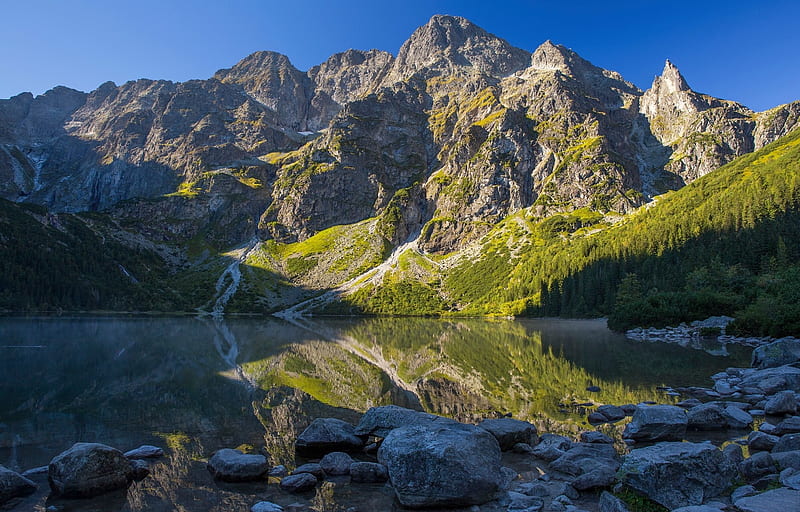 Lake in Poland, Paland, reflection, mountains, lake, HD wallpaper | Peakpx