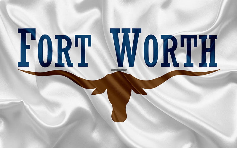 Flag of Fort Worth silk texture, American city, white silk flag, Fort Worth flag, Texas, USA, art, United States of America, Fort Worth, HD wallpaper