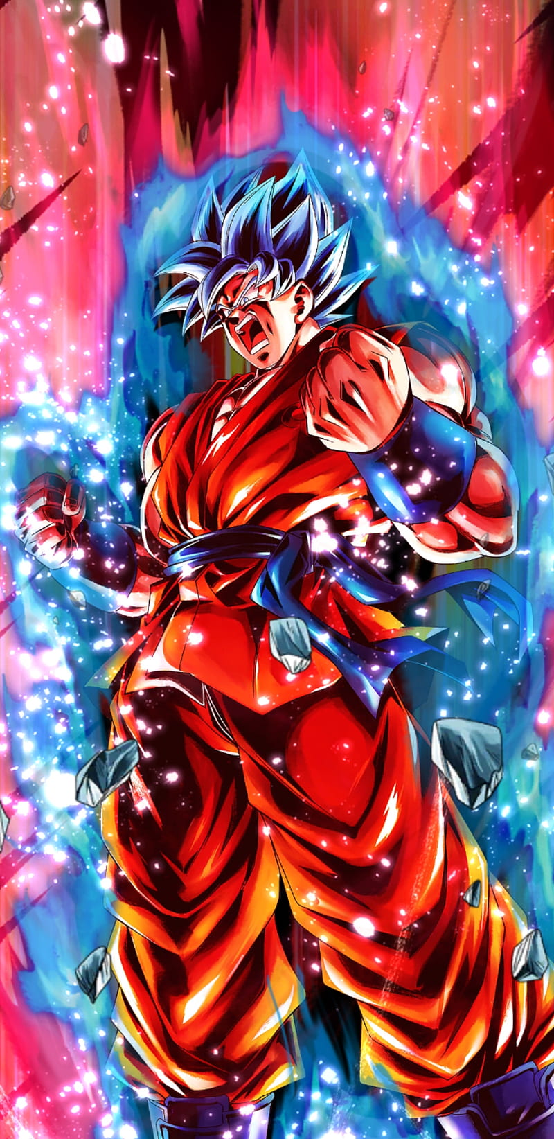 Blue Kaioken Goku, dragon ball legends, goku, kaioken, ssb, HD phone wallpaper