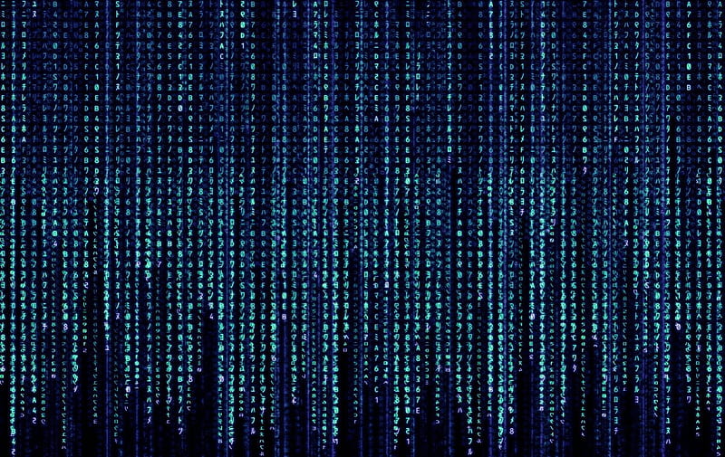 matrix, code, awaken, blue, HD wallpaper