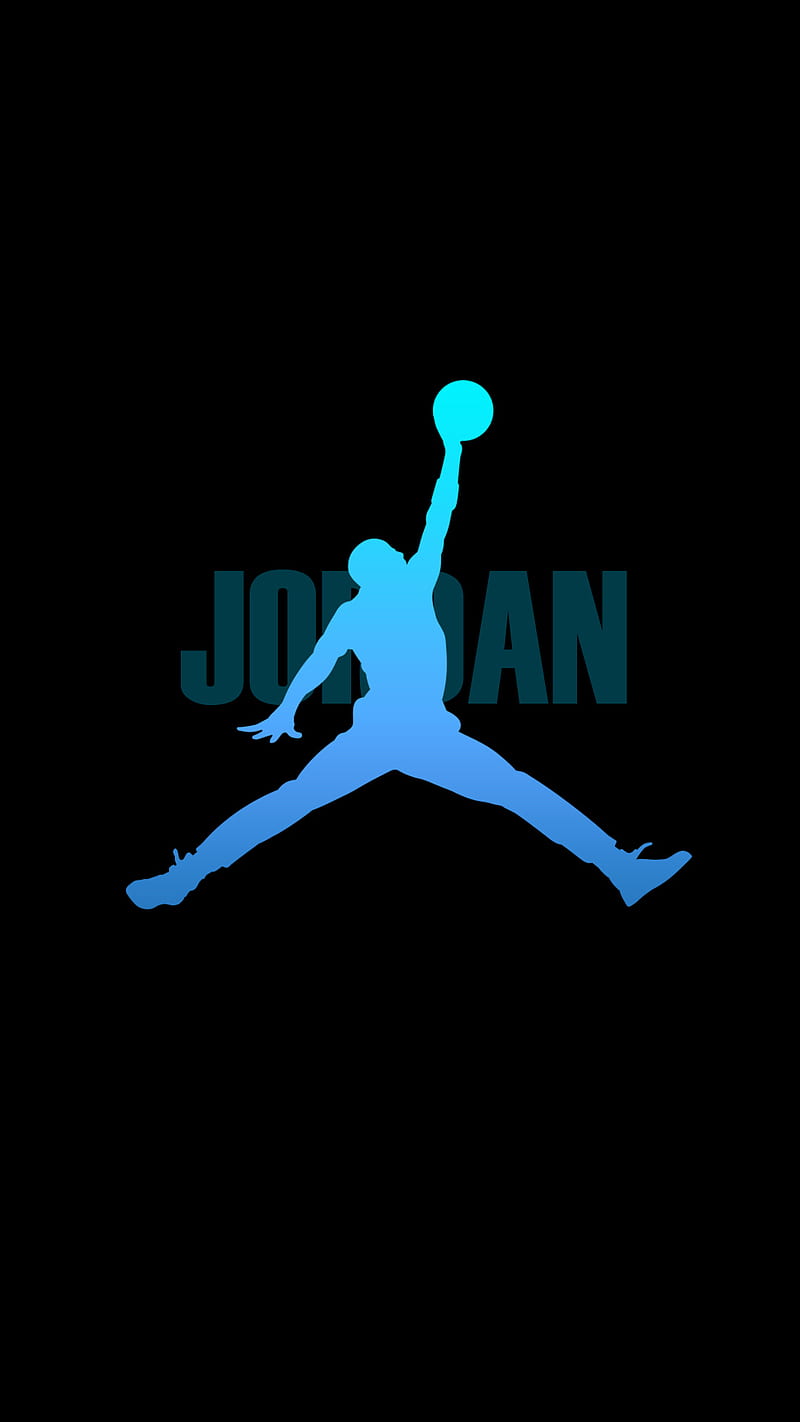 Jordan, air, black, blue, gradient nike, nike air, sport, HD phone wallpaper