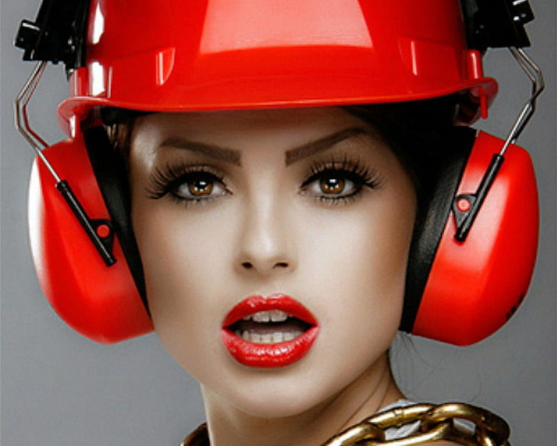 Pretty Face, red, face, model, woman, HD wallpaper
