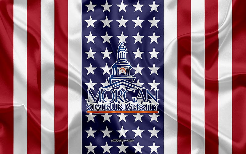 Morgan State University Emblem, American Flag, Morgan State University logo, Baltimore, Maryland, USA, Morgan State University, HD wallpaper