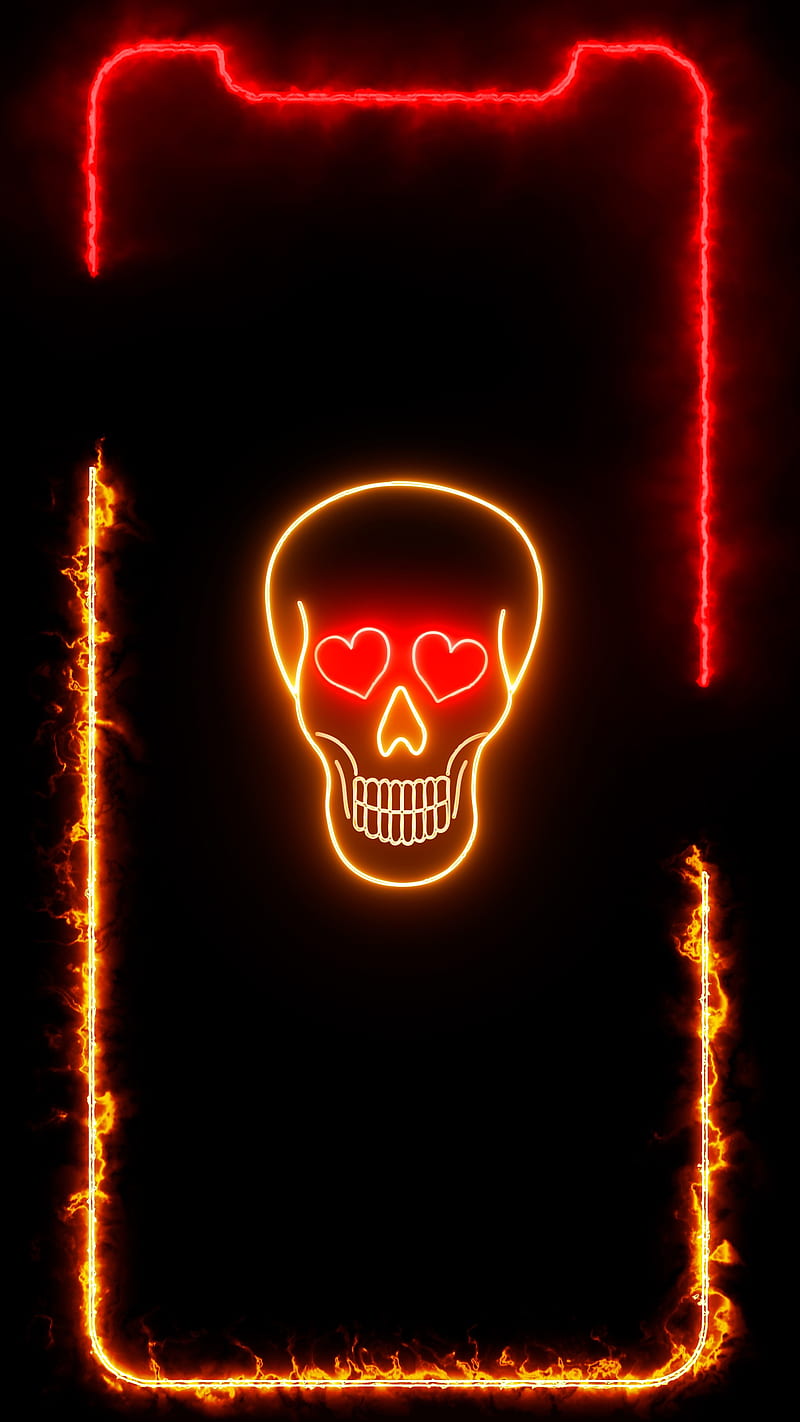 Heart Eyes Skull, amoled oled black background, cute, death, heart eyes,  human, HD phone wallpaper | Peakpx