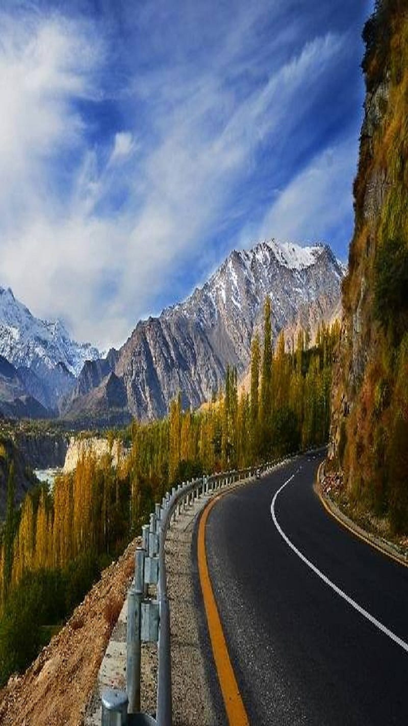 Hunza Pakistan, awesome, cool shots, forest, hunza valley, kpk, landscape, road, travel, HD phone wallpaper