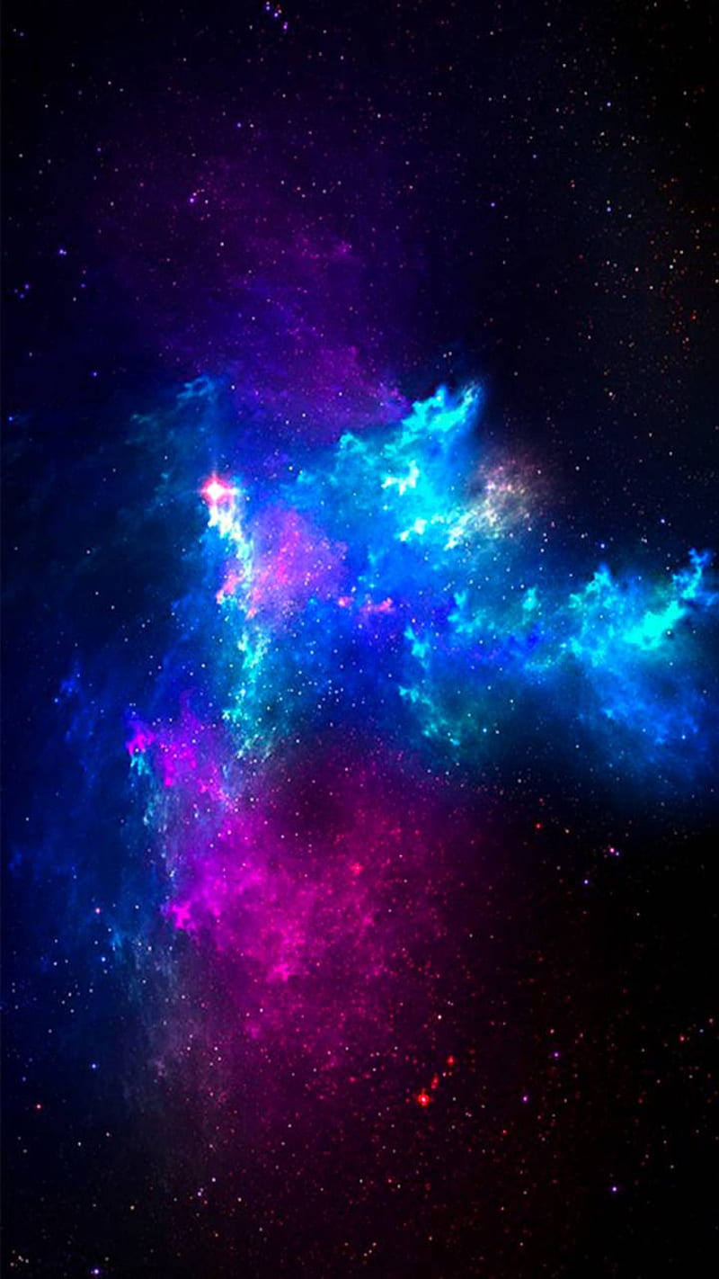 Galaxy, nebula, purple, pink, cosmos, stars, space, nebulous, colours, blue, HD phone wallpaper