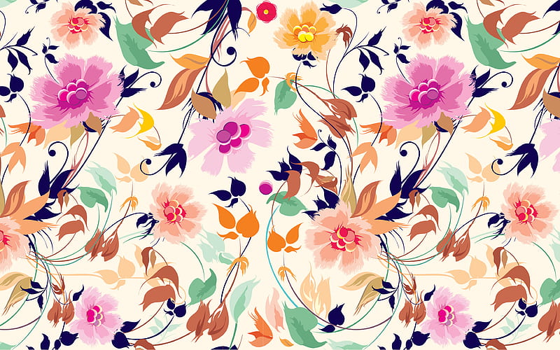 Trendy Pastel Color Flower Wallpaper