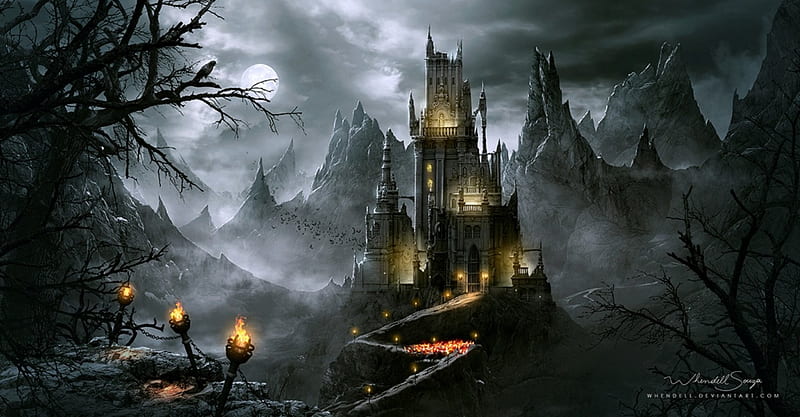 Dracula's Castle, fantasy, dracula, abstract, castle, HD wallpaper | Peakpx