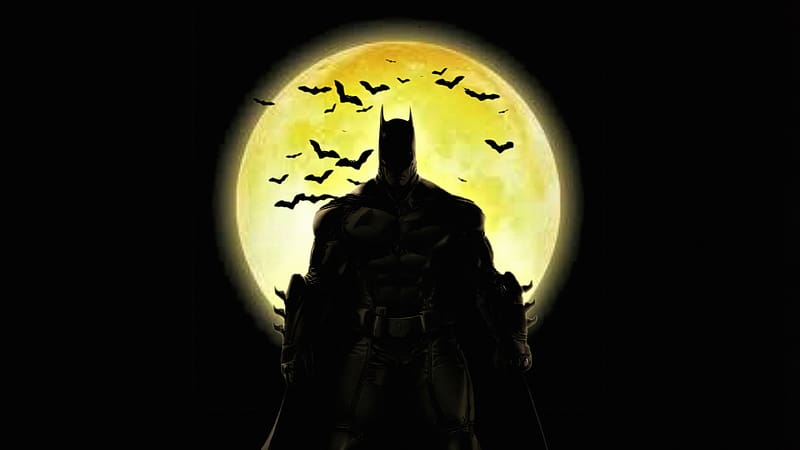 DC Comics Superhero Dark Moon Sky Background 4K HD Batman Wallpapers, HD  Wallpapers