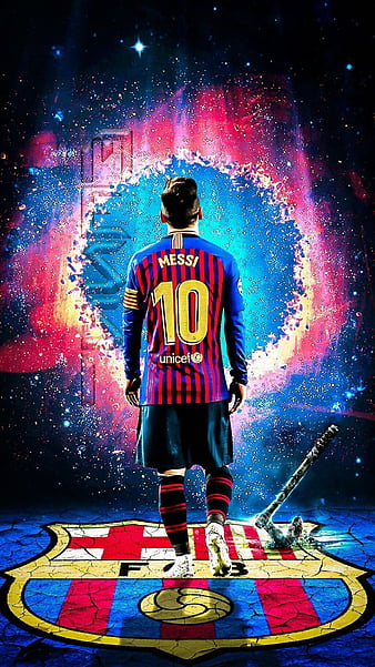 Messi, 10, argentine, back, barca, barcelona, captain, football, player, rear, soccer, HD phone wallpaper