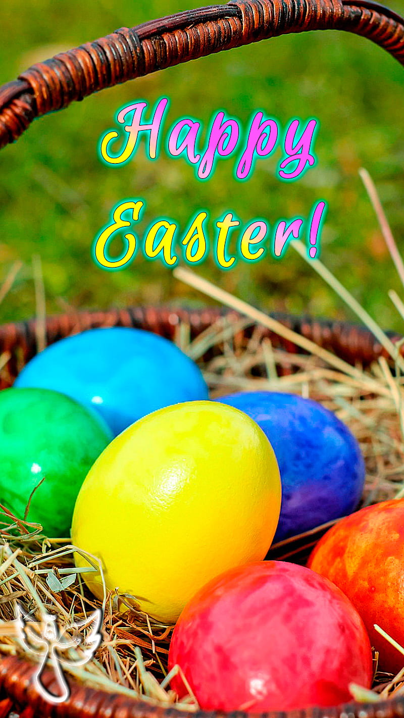 Happy easter, abstract, angel, eggs, pink, rainbow, spring, text ...
