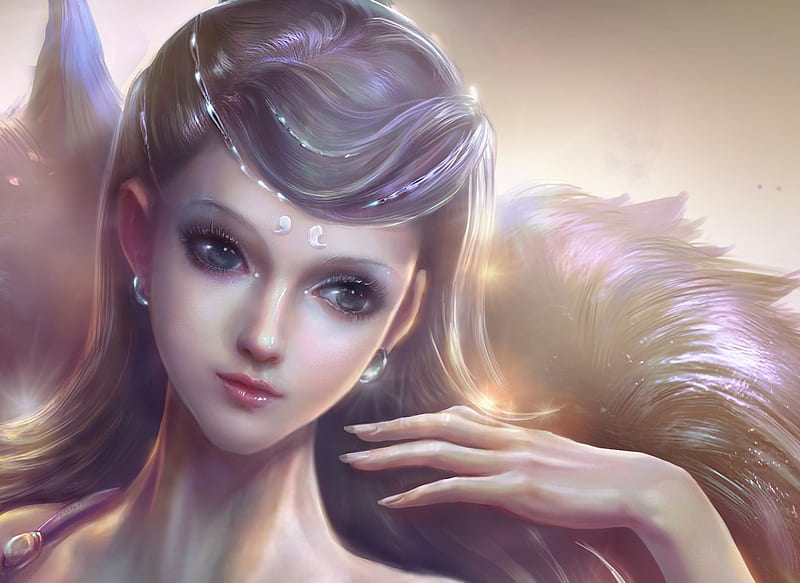 Princess Art Frumusete Fantasy Luminos Girl Hand Face Rongrong Wang Hd Wallpaper Peakpx
