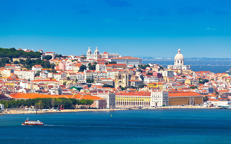 Lisbon, Portugal, 4к, capital, Тахо, Western Europe, old city, summer, HD wallpaper
