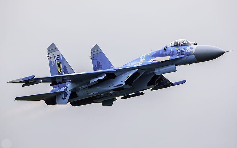 Su-27 Flanker, Ukrainian fighter, Ukrainian Air Force, military aircraft, attack aircraft, Ukraine, HD wallpaper