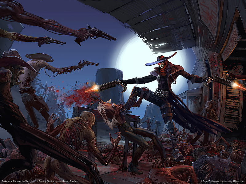 Darkwatch Curse of the West, zombies, shootout, wild west, darkwatch, curse of the west, western, HD wallpaper