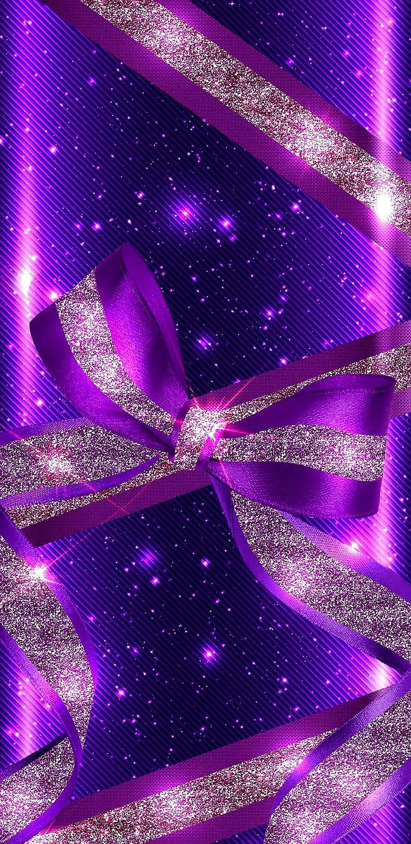 Galaxy Ribbon, glitter, pretty, purple, sparkle, HD phone wallpaper | Peakpx