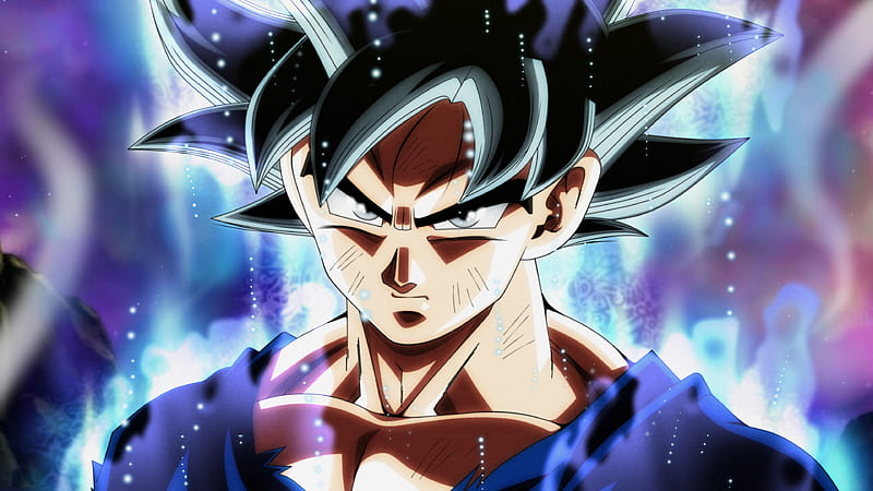 Download wallpaper 1366x768 full power, dragon ball super, black