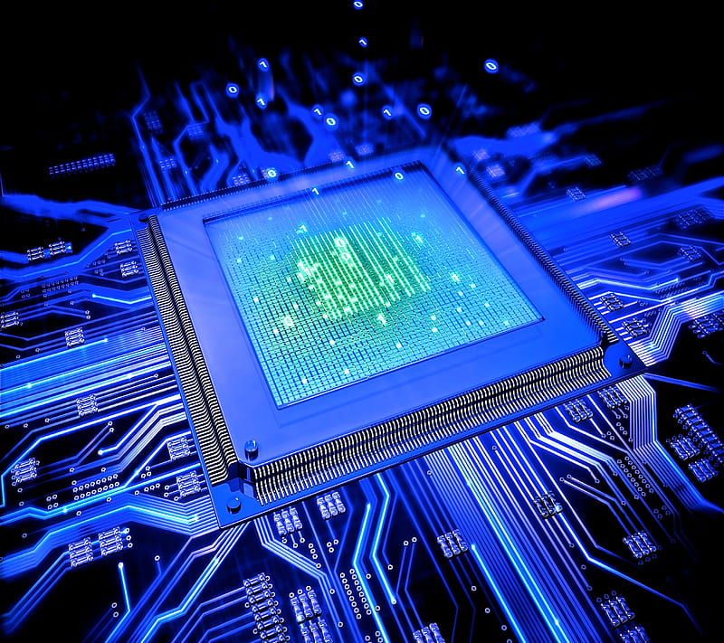 Blue Chip, abstract, circuit, cpu, HD wallpaper