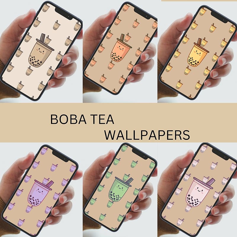 Boba Tea Pixels Cute Simple Phone, HD phone wallpaper