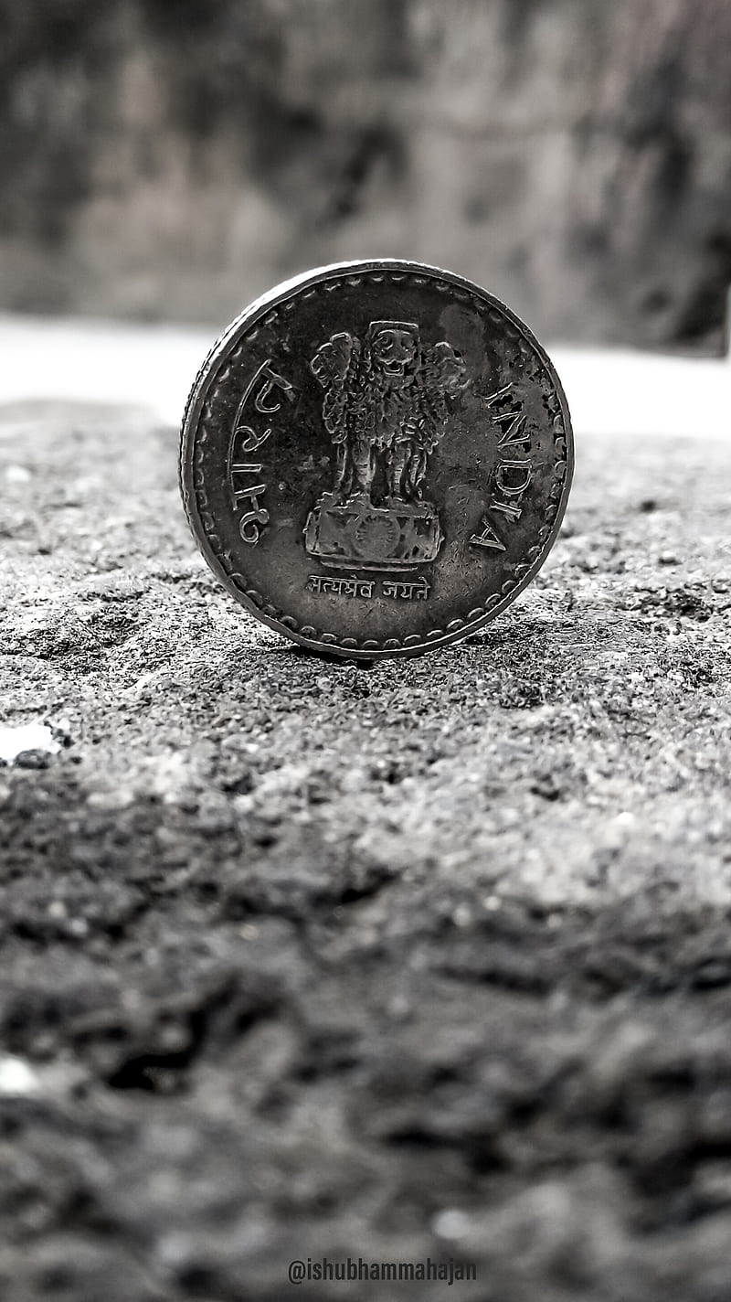 Indian Coin, bharat, bnw, desh, india, minimalistic, mobile, rupee, HD phone wallpaper