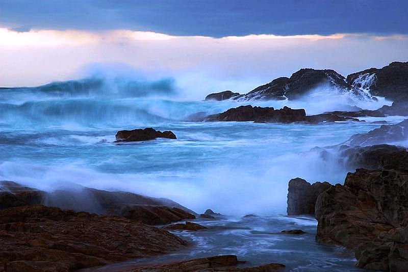 Angry Sea, rocks, ocean, crashing, waves, sea, HD wallpaper