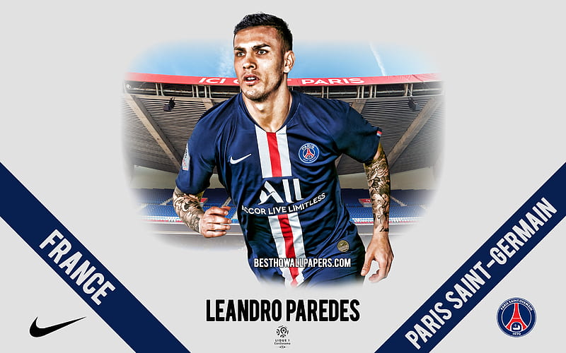 Leandro Paredes, PSG, portrait, Argentinean footballer, midfielder, Paris Saint-Germain, Ligue 1, France, PSG footballers 2020, football, Parc des Princes, HD wallpaper
