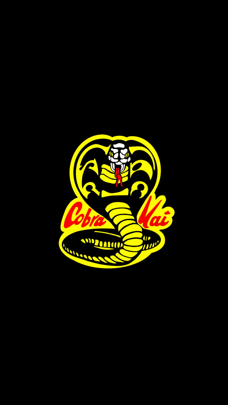 Cobra Kai, black, karate kid, no fear, no mercy, snake, yellow, HD phone wallpaper