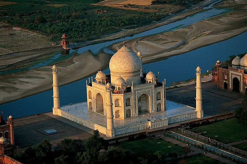 Taj Mahal, amazing, india, river, HD wallpaper