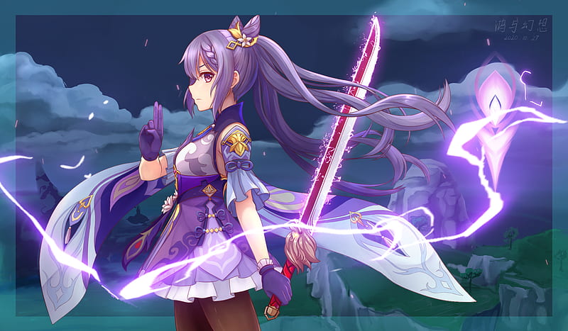 Video Game, Genshin Impact, Girl, Keqing (Genshin Impact), Purple Hair, HD wallpaper