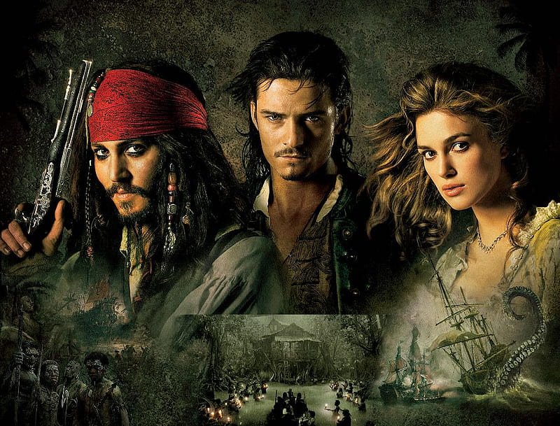 Pirates of the Caribbean 2~Dead Mans Chest, pirates, movie, caribbean, dead mans chest, HD wallpaper
