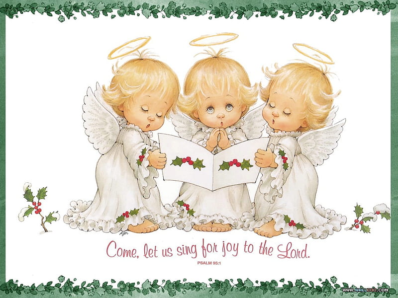 THREE LITTLE ANGELS, three, blonde, little, angels, HD wallpaper