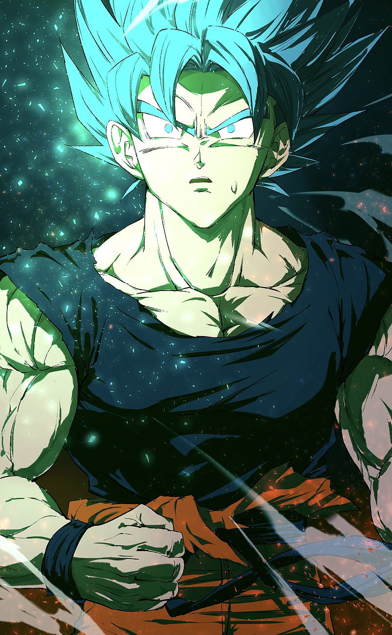 Goku ssj blue, anime, ball, dragon super, HD phone wallpaper