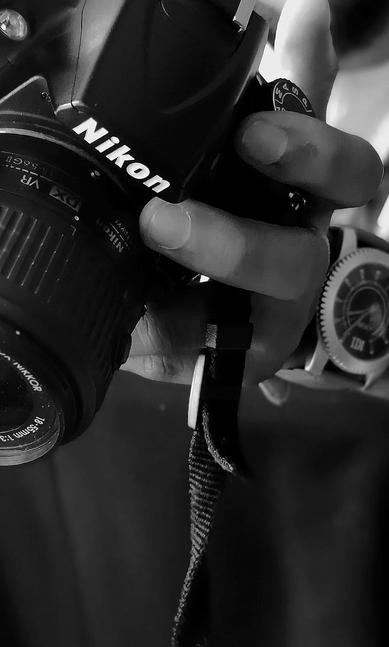 Nikon camera, canon, lens, watch, HD phone wallpaper