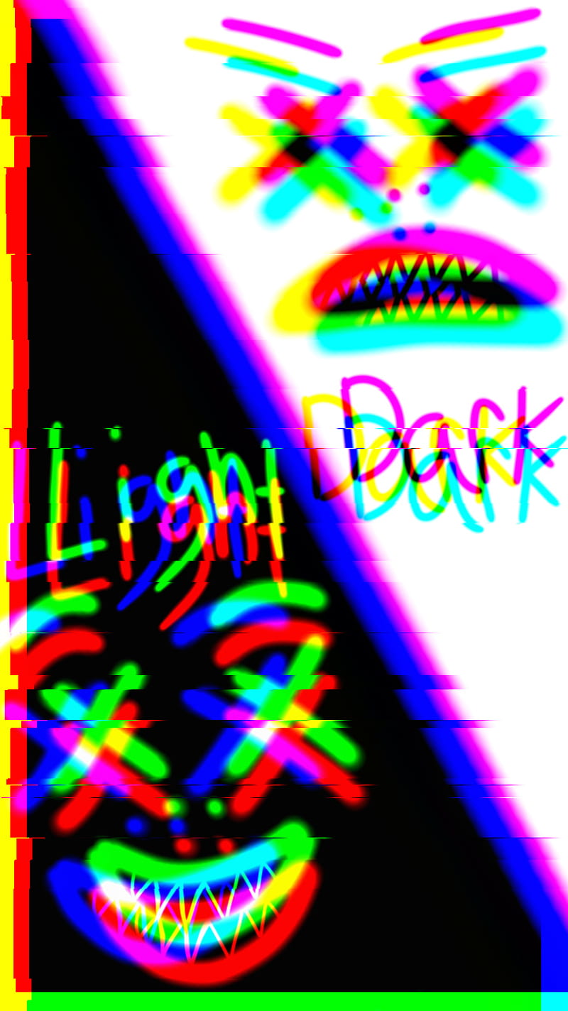 Light dark glitch, cool, glitched, light vs dark, creepy, colorful, fun, HD phone wallpaper