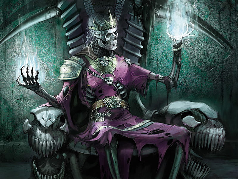 Skeleton King !!!, skeleton, fantasy, abstract, background, HD wallpaper