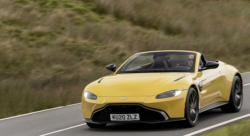 2021 Aston Martin Vantage Roadster (Color: Yellow Tang) - Front Three-Quarter , car, HD wallpaper